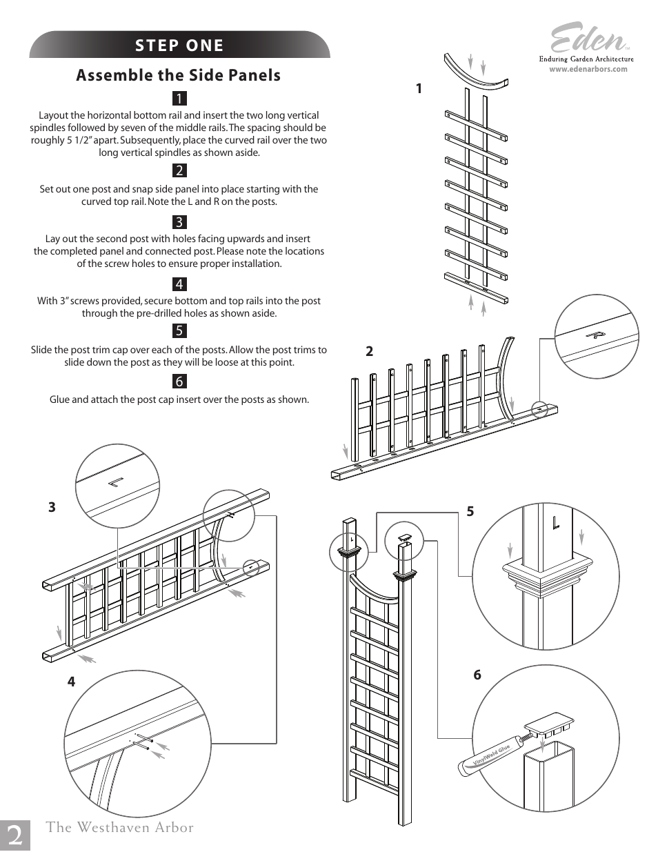 Assemble the side panels | New England Arbors VA68233 User Manual | Page 2 / 5