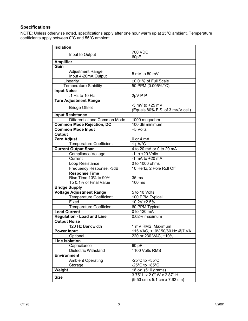 Cooper Instruments & Systems DCM 433 Current Bridge Amplifier User Manual | Page 3 / 7