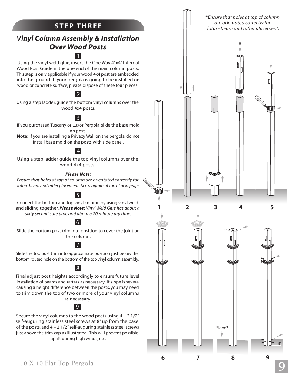 Flat top pergola pg09 | New England Arbors VA84045 User Manual | Page 9 / 19