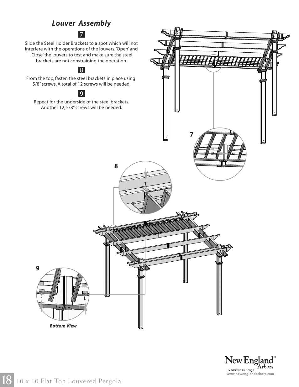 Louver assembly | New England Arbors VA42062 User Manual | Page 18 / 23