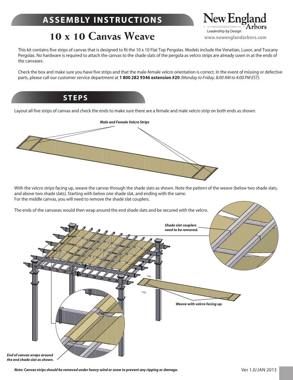 New England Arbors Canvas Weave User Manual | 1 page