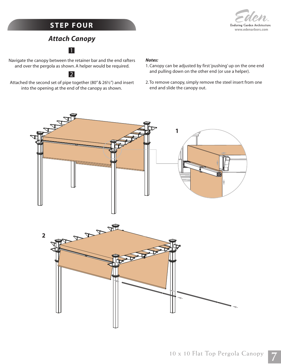 Attach canopy | New England Arbors VA42057 User Manual | Page 7 / 7