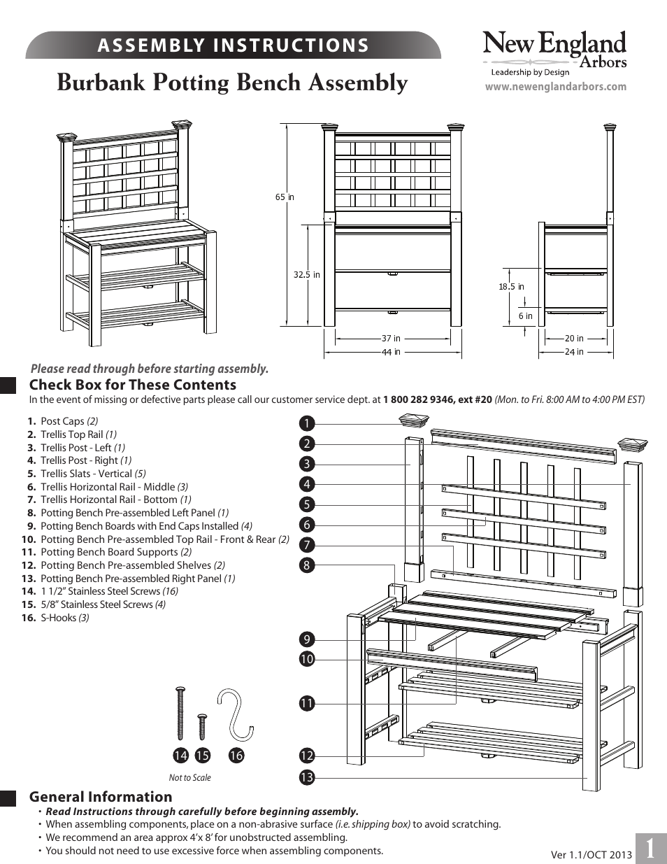 New England Arbors VA68219 User Manual | 5 pages