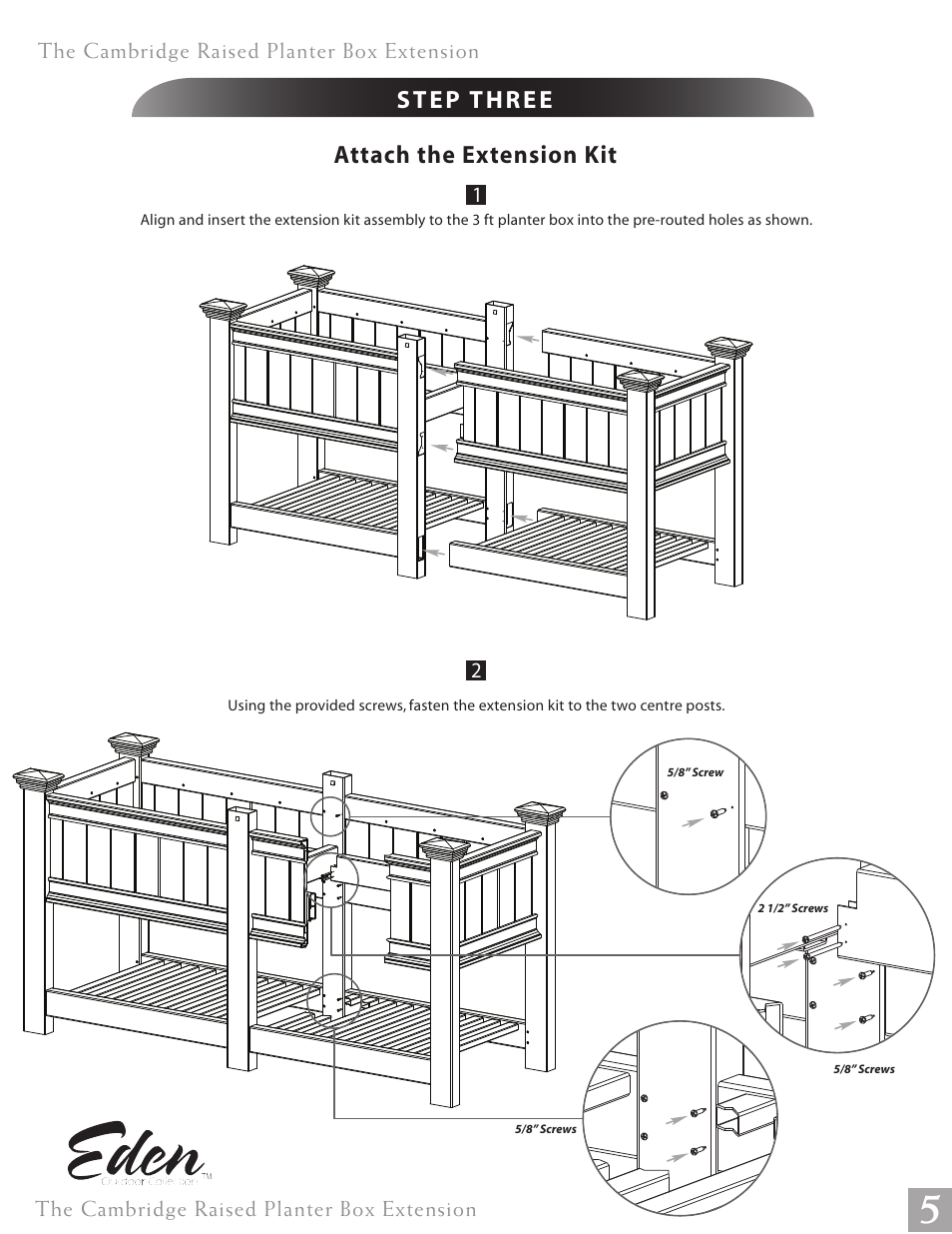 Attach the extension kit | New England Arbors VA68215 User Manual | Page 5 / 6