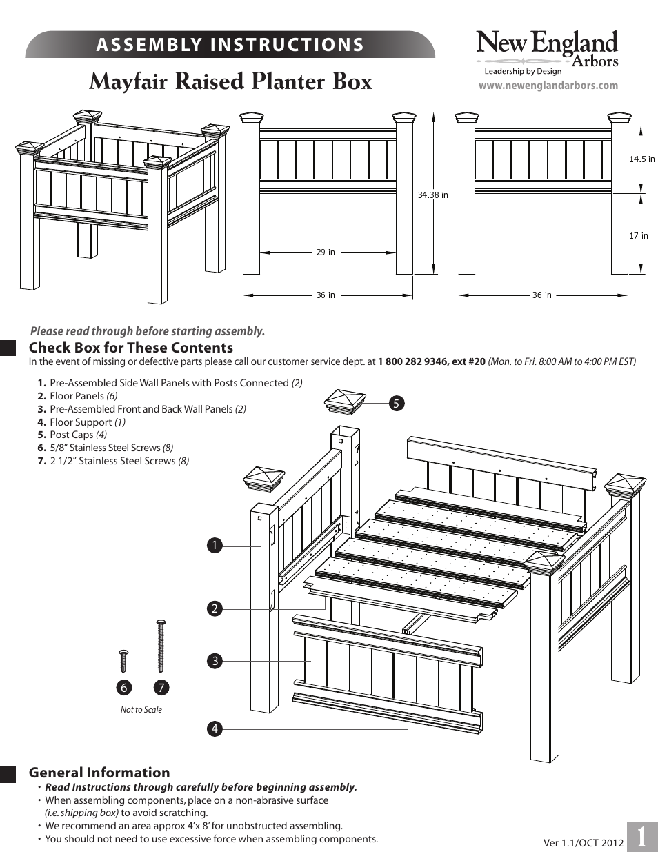 New England Arbors VA68218 User Manual | 3 pages