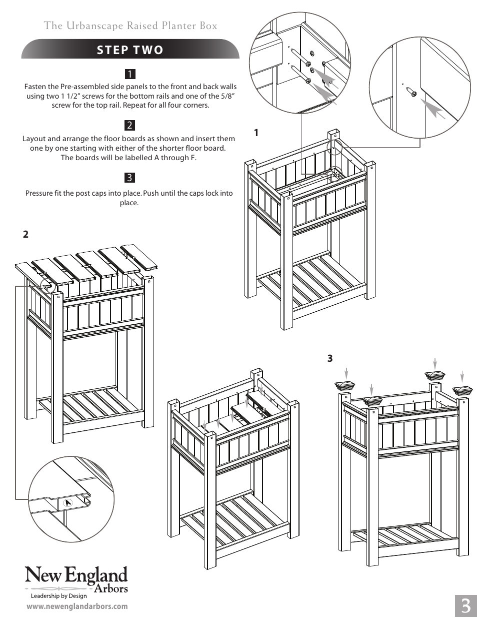 The urbanscape raised planter box | New England Arbors VA68217 User Manual | Page 3 / 4