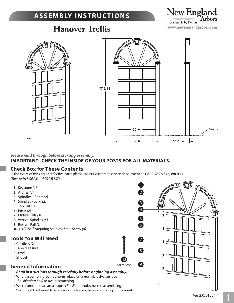 New England Arbors VA54230 User Manual | 4 pages