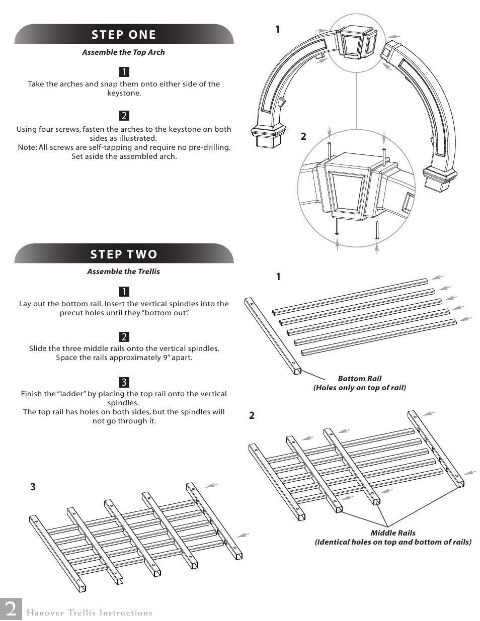 Hanover trellis pg2 | New England Arbors VA54230 User Manual | Page 2 / 4