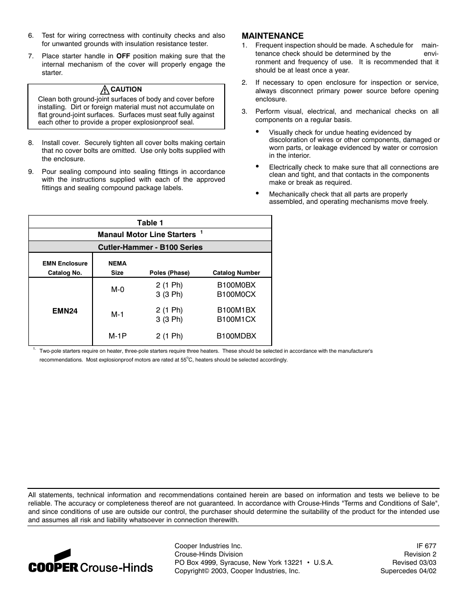 Cooper Bussmann EMN IF677 User Manual | Page 2 / 6
