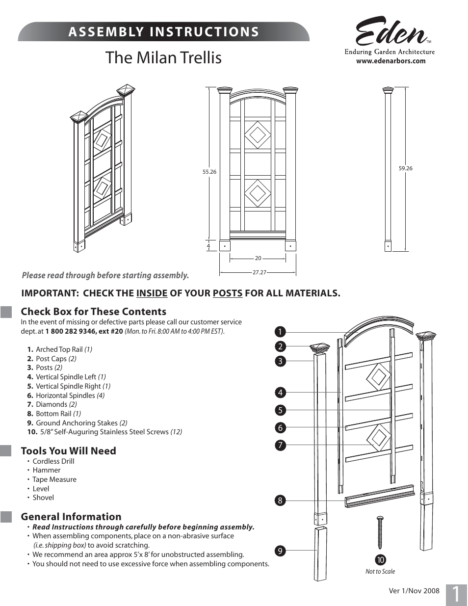 New England Arbors VA68188 User Manual | 3 pages