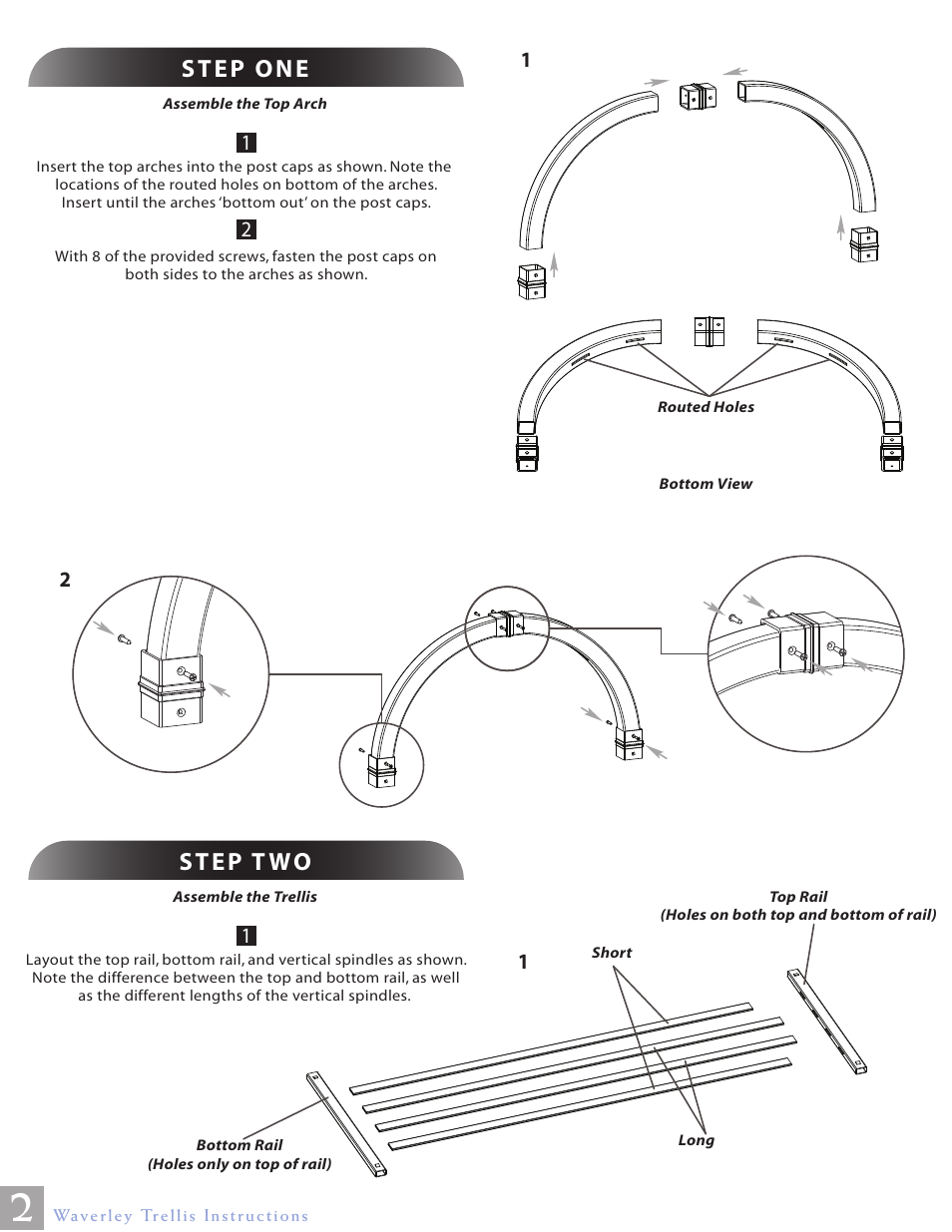 Waverley trellis pg2 | New England Arbors VA68205 User Manual | Page 2 / 4