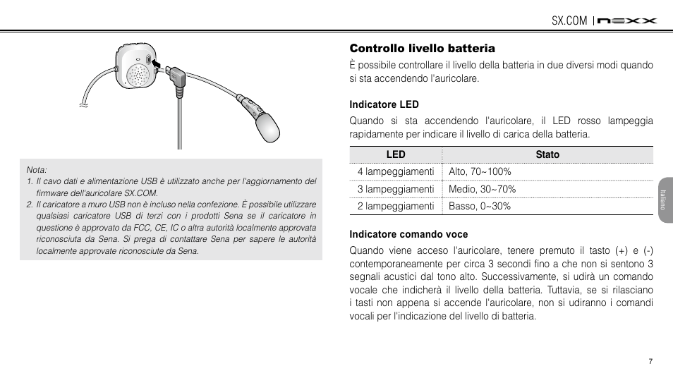 Controllo livello batteria | NEXX Helmets SX.COM User Manual | Page 142 / 162