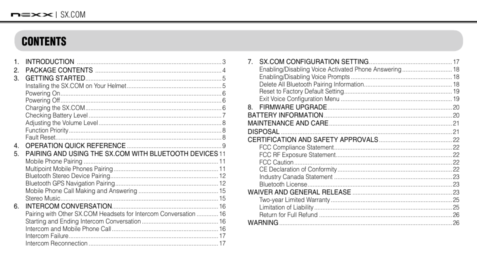 NEXX Helmets SX.COM User Manual | Page 2 / 162