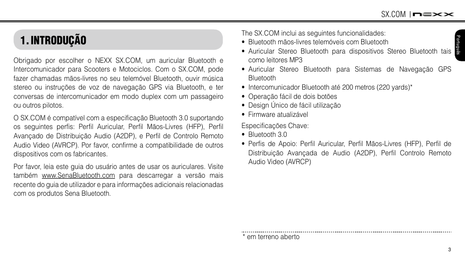 Introduction, Introdução | NEXX Helmets SX.COM User Manual | Page 30 / 162