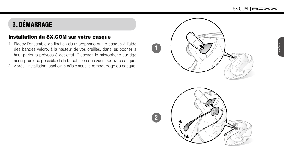 Démarrage, Installation du smh3 sur votre casque | NEXX Helmets SX.COM User Manual | Page 86 / 162