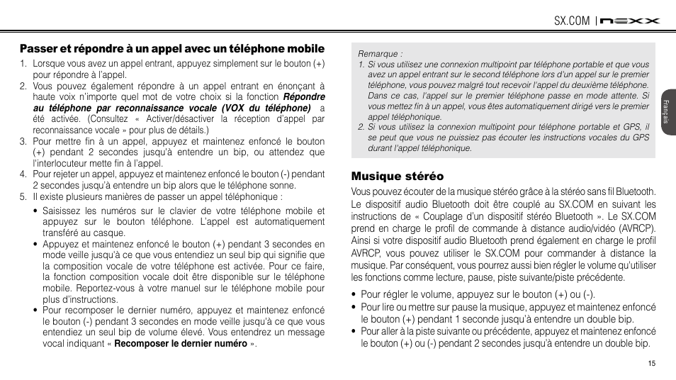 Musique stéréo | NEXX Helmets SX.COM User Manual | Page 96 / 162