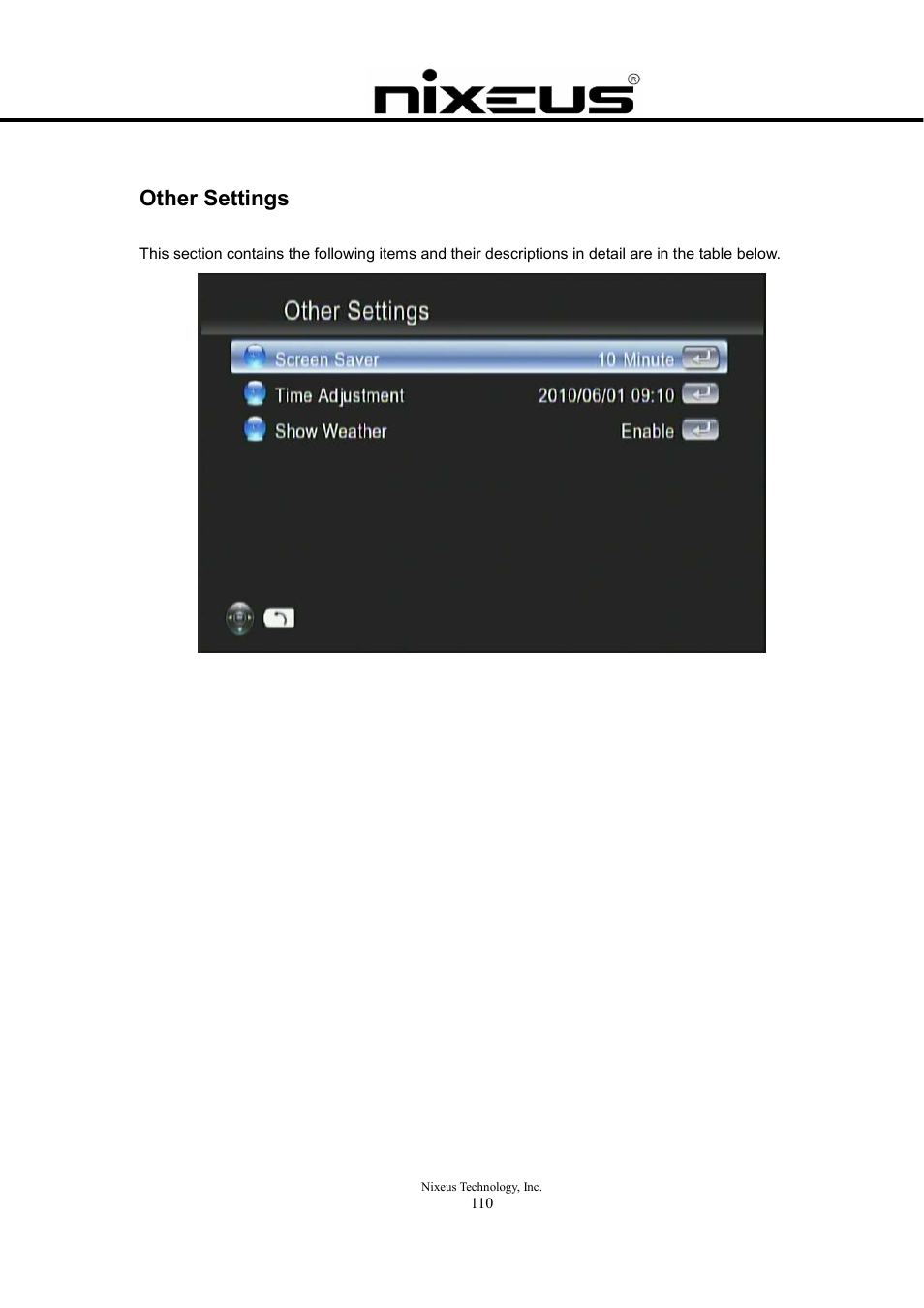 Other settings | Nixeus Fusion HD User Manual User Manual | Page 110 / 128