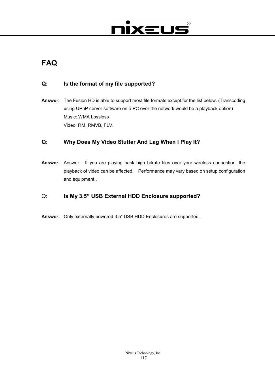 Nixeus Fusion HD User Manual User Manual | Page 117 / 128