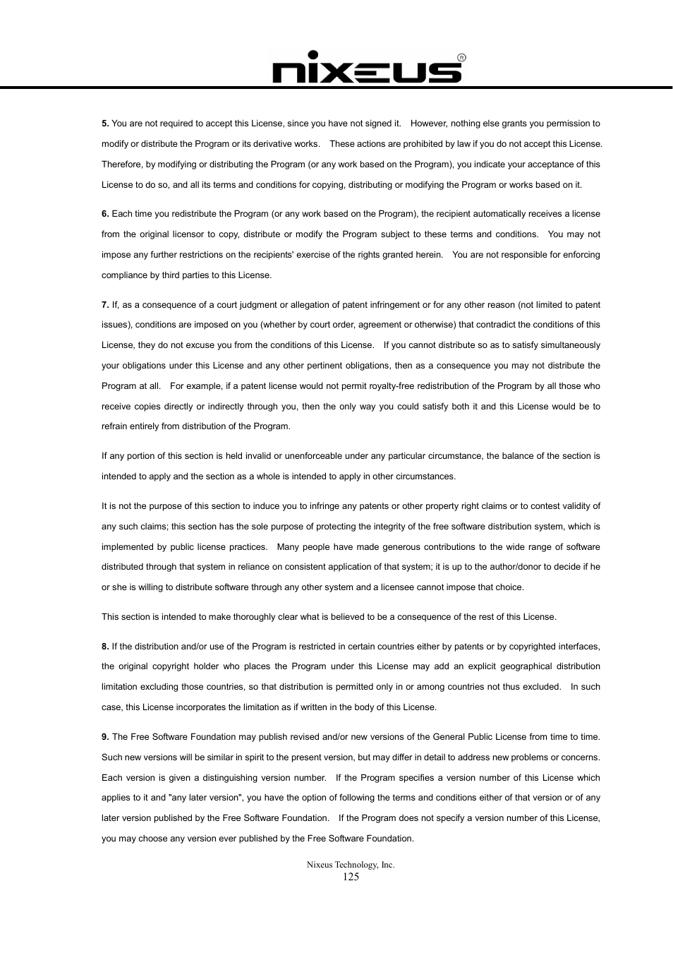 Nixeus Fusion HD User Manual User Manual | Page 125 / 128