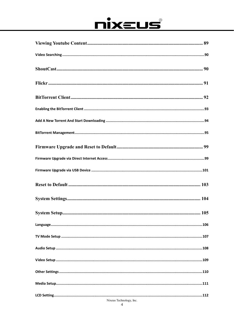 Nixeus Fusion HD User Manual User Manual | Page 4 / 128