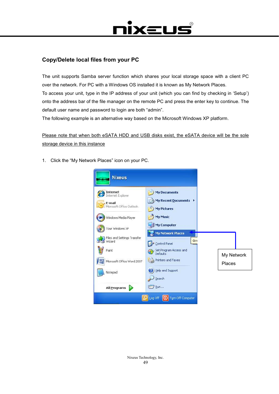 Copy/delete local files from your pc | Nixeus Fusion HD User Manual User Manual | Page 49 / 128