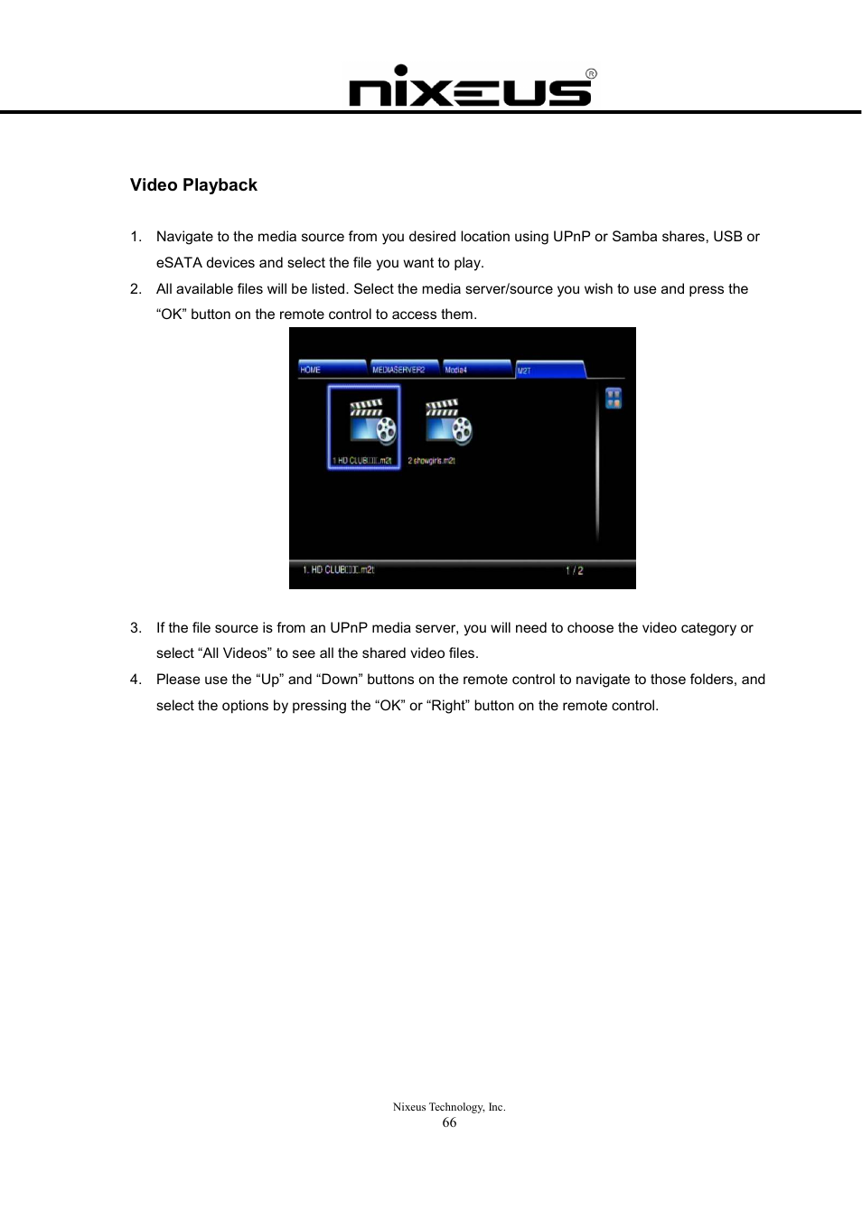 Video playback | Nixeus Fusion HD User Manual User Manual | Page 66 / 128