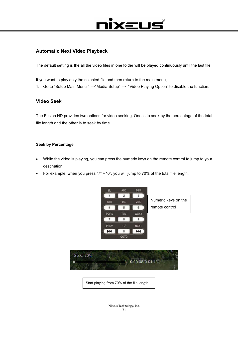 Nixeus Fusion HD User Manual User Manual | Page 71 / 128