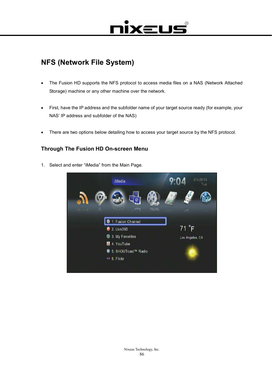 Nfs (network file system) | Nixeus Fusion HD User Manual User Manual | Page 86 / 128