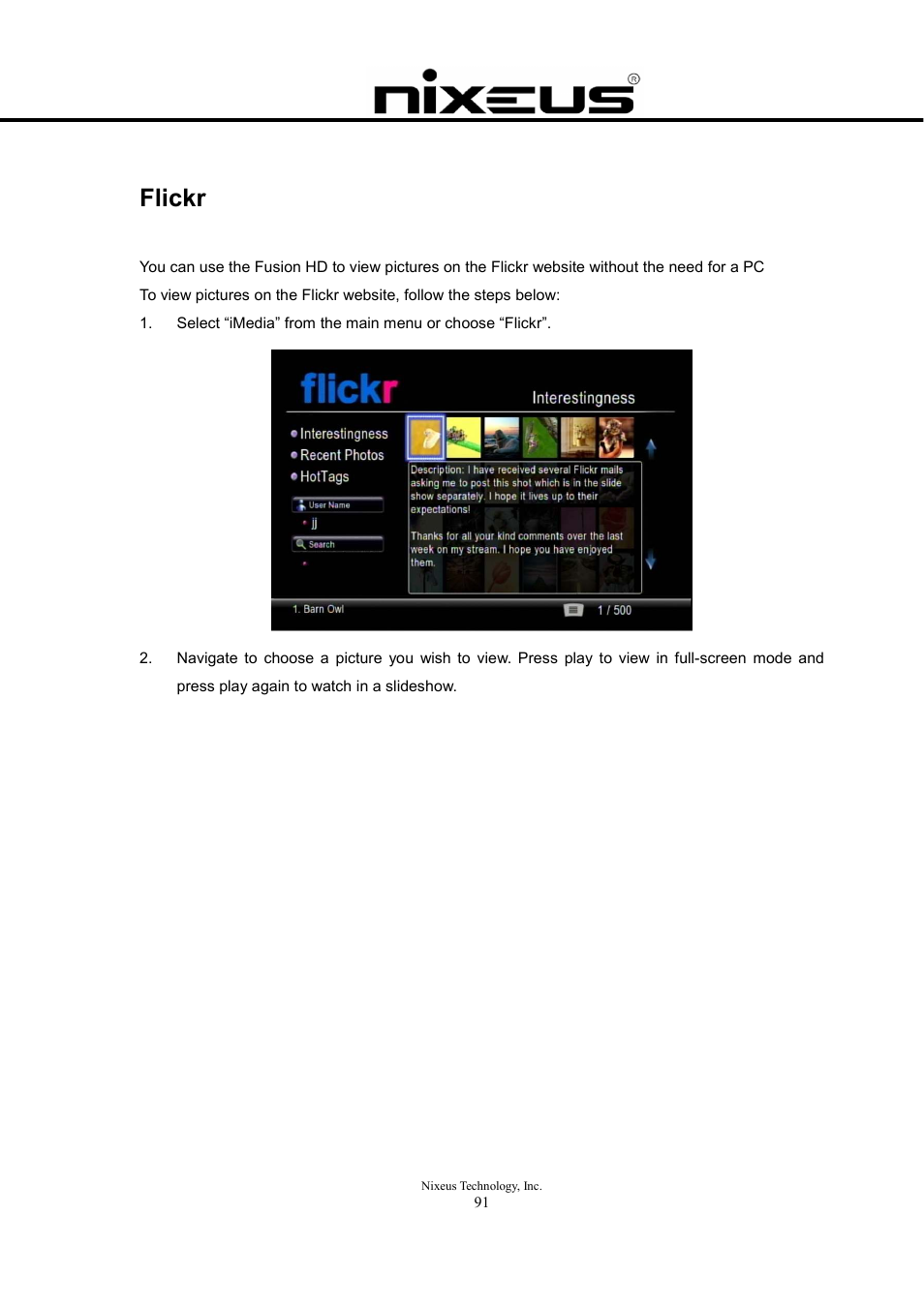 Flickr | Nixeus Fusion HD User Manual User Manual | Page 91 / 128