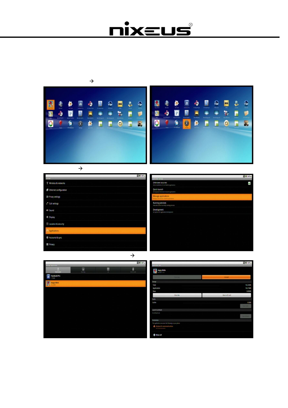 Uninstall apk files | Nixeus Fusion XS User Manual | Page 18 / 20