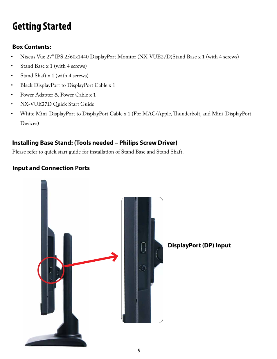 Getting started | Nixeus NX-VUE27D User Manual | Page 5 / 11
