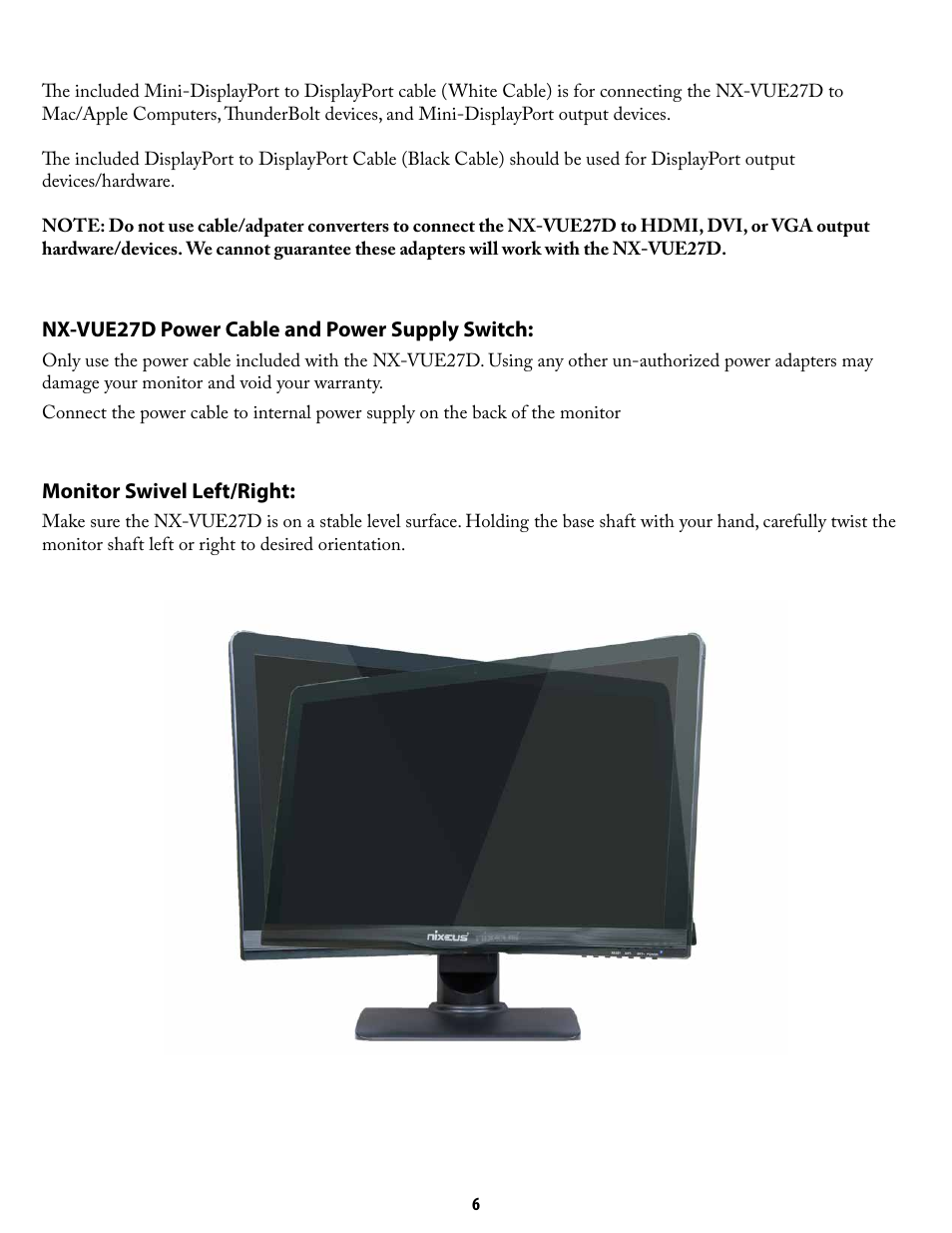 Nixeus NX-VUE27D User Manual | Page 6 / 11