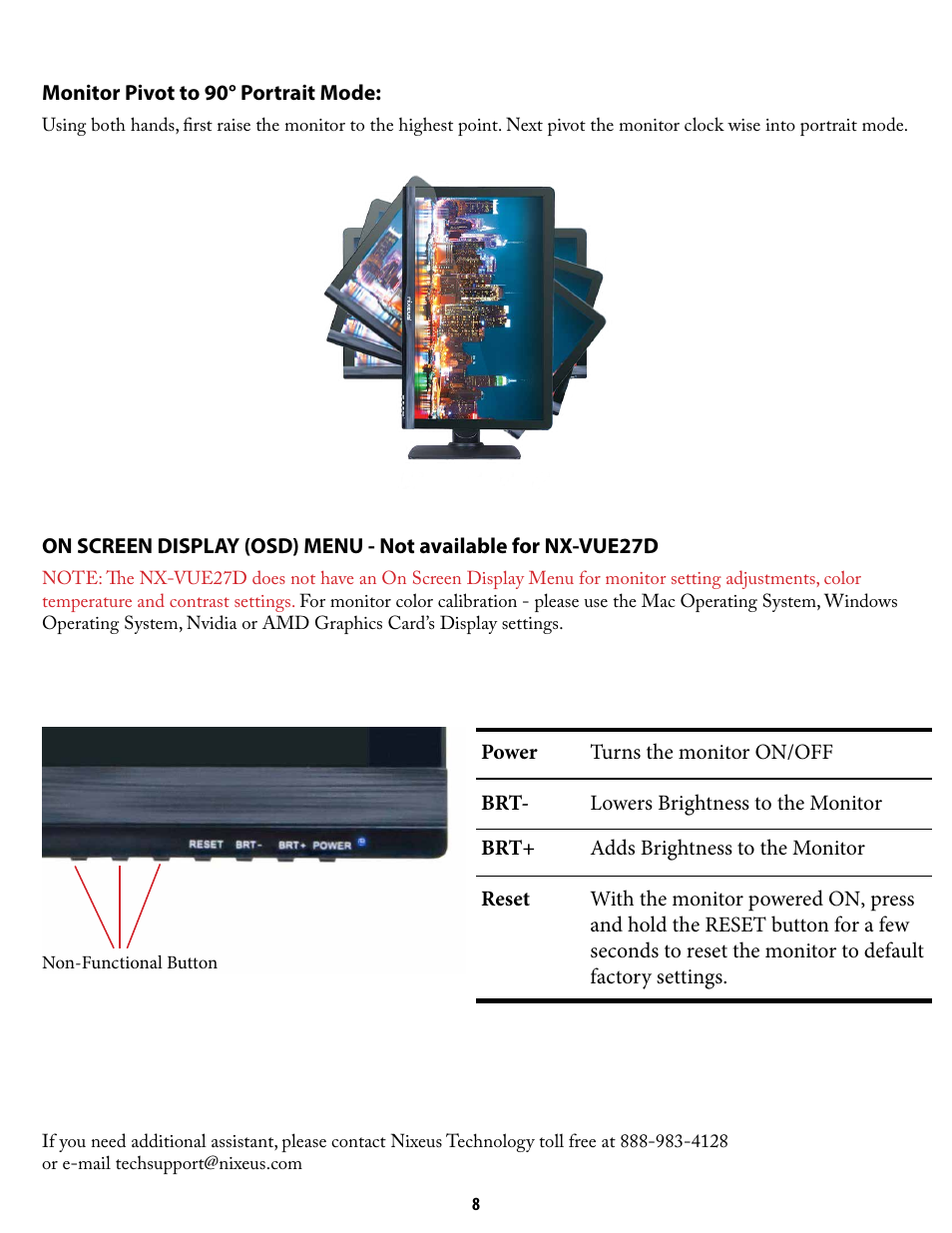Nixeus NX-VUE27D User Manual | Page 8 / 11