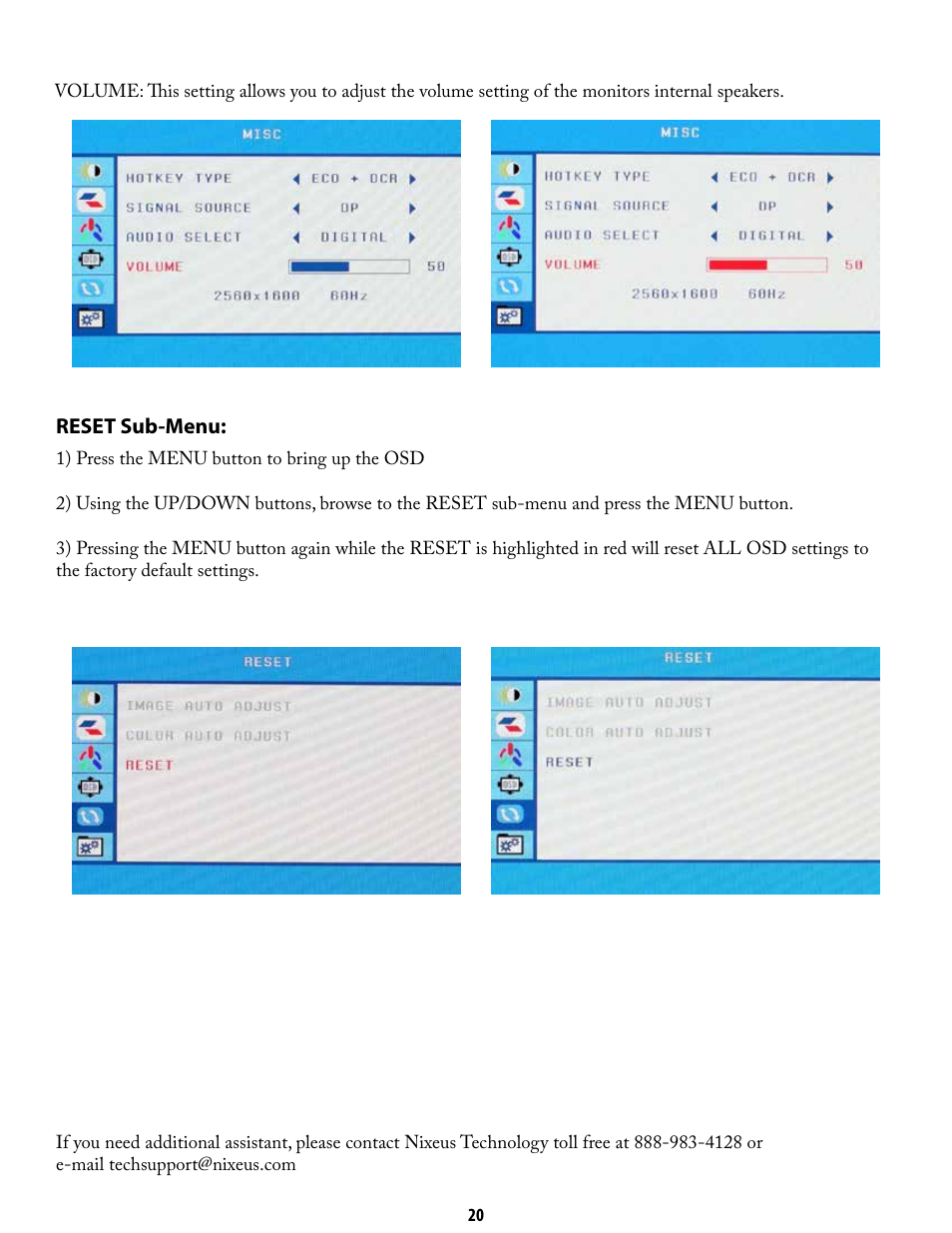 Nixeus NX-VUE30 User Manual | Page 20 / 23