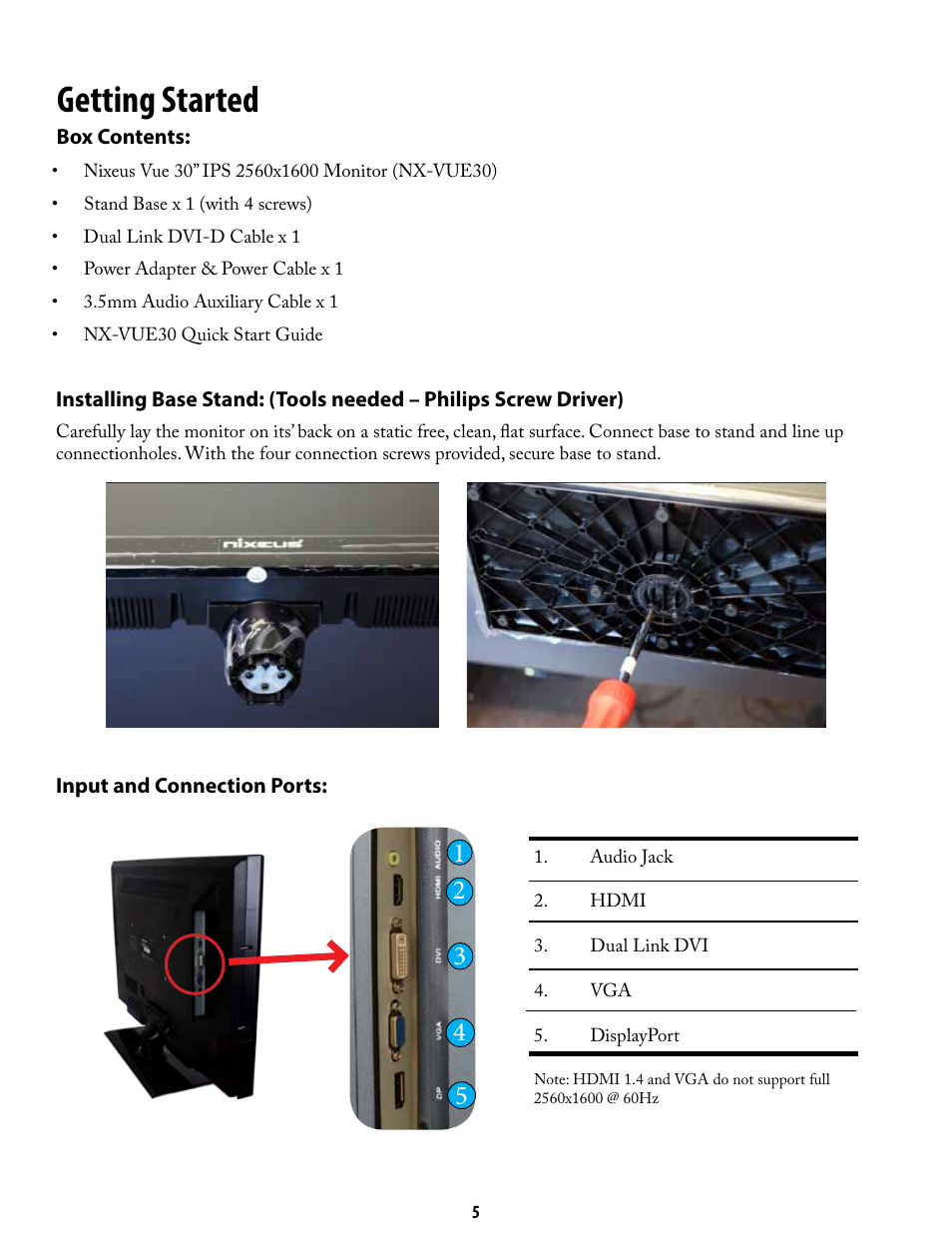 Getting started | Nixeus NX-VUE30 User Manual | Page 5 / 23