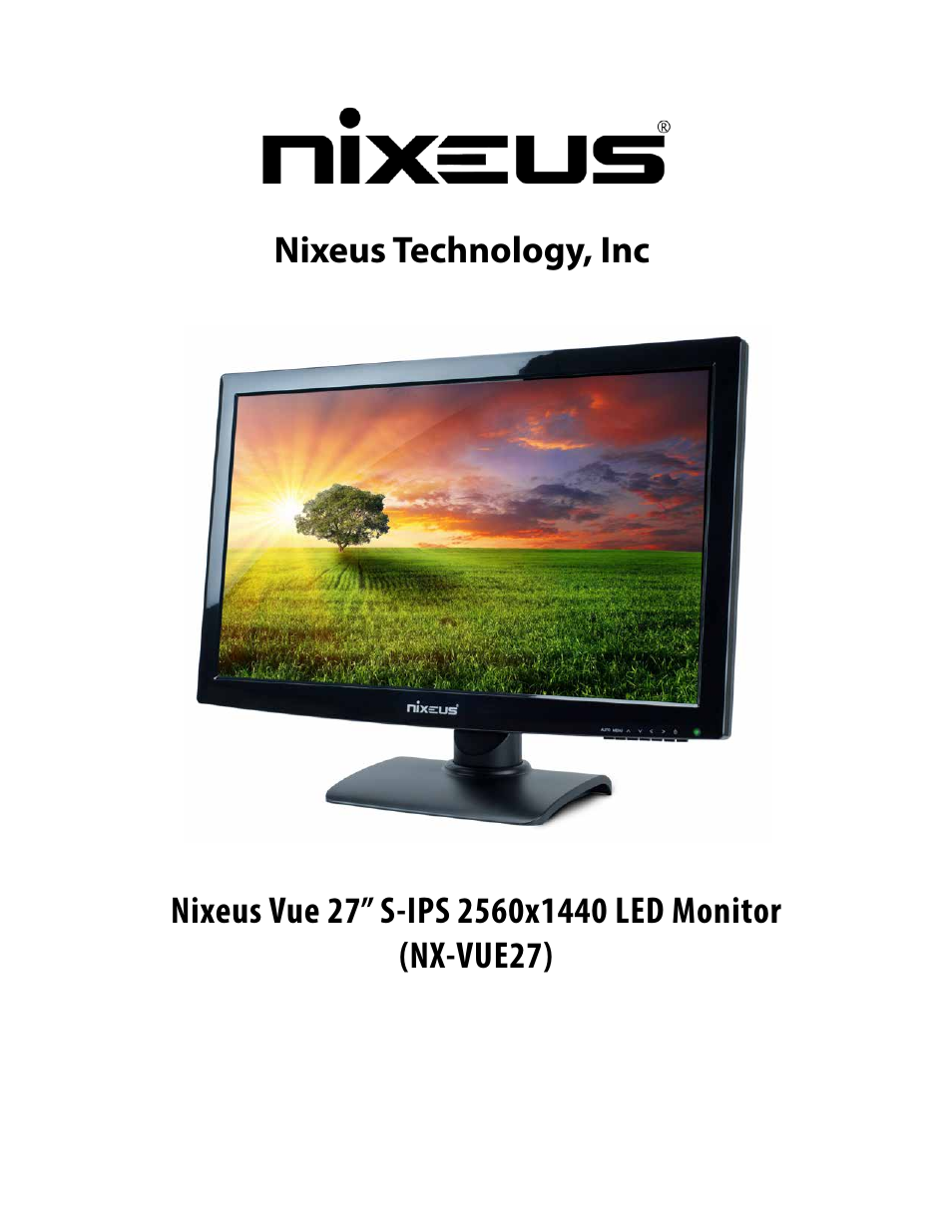 Nixeus NX-VUE27 User Manual | 12 pages