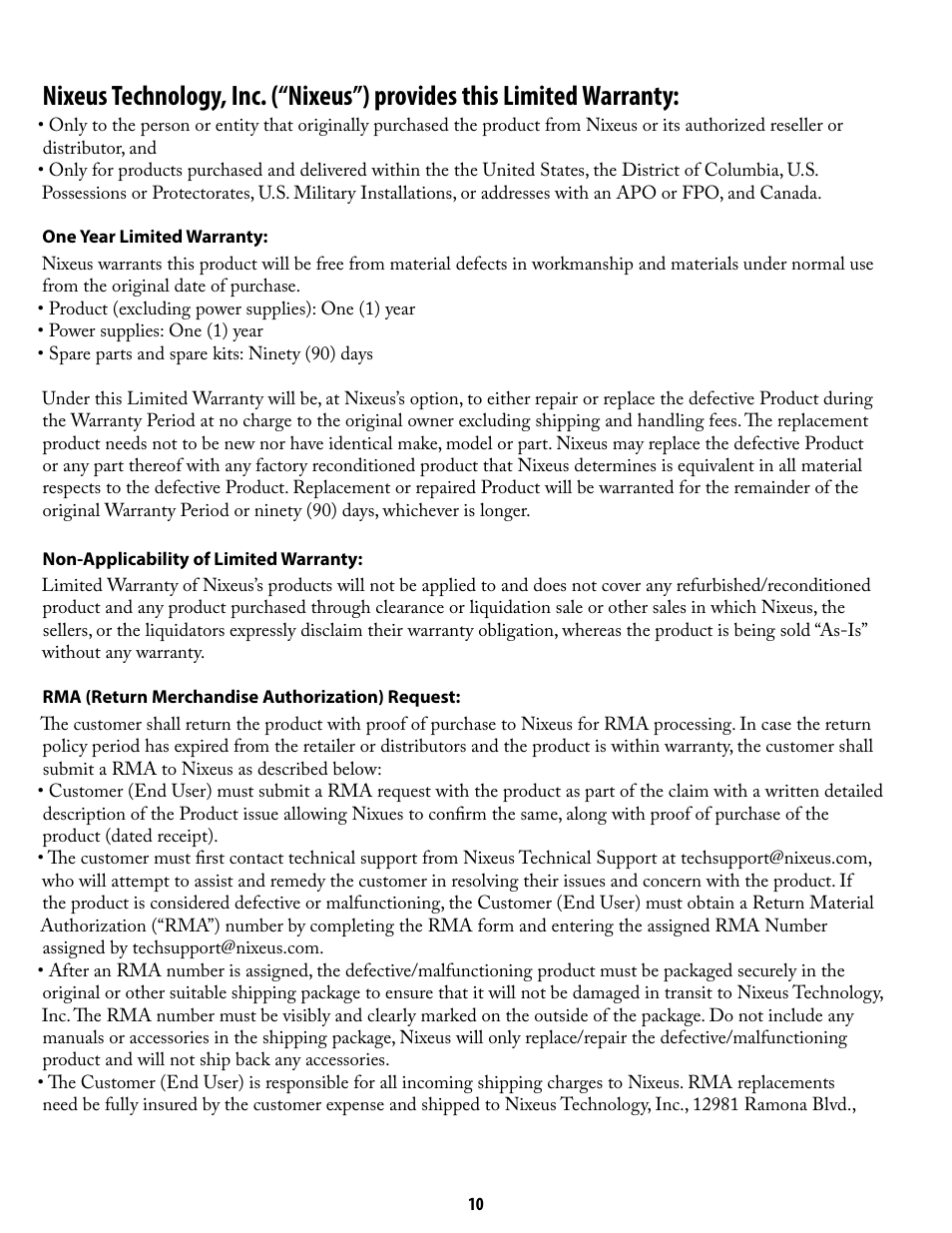 Nixeus NX-VUE27 User Manual | Page 10 / 12