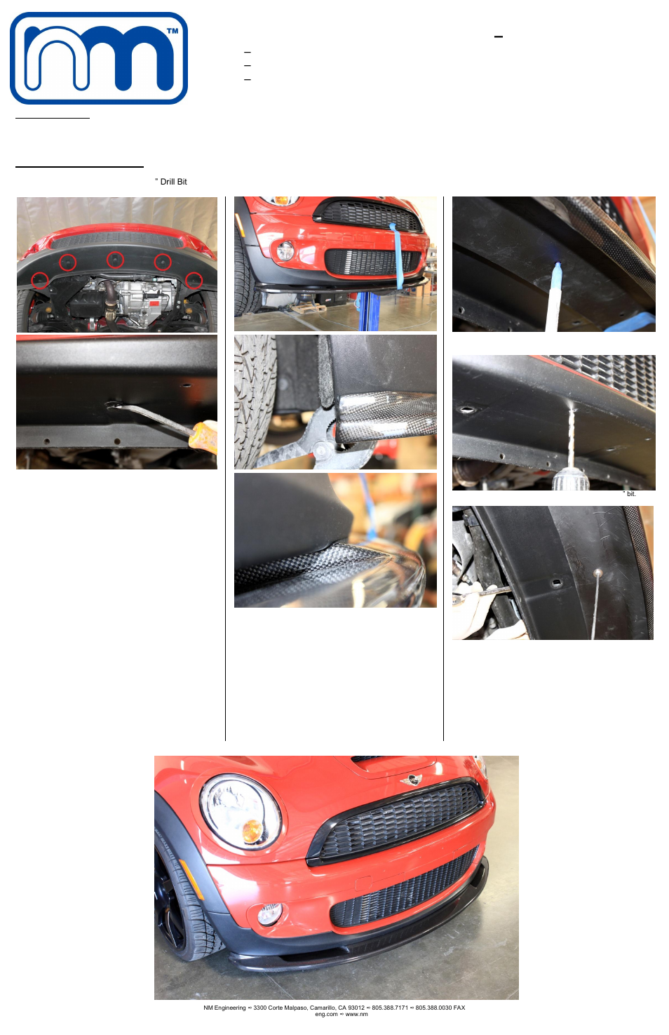 NM Engineering 958855 User Manual | 1 page