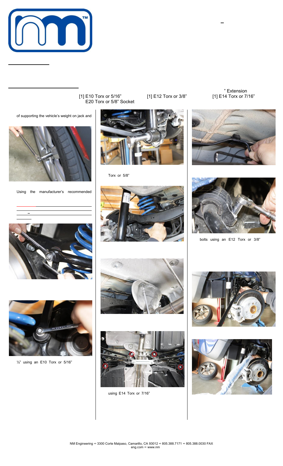 NM Engineering 258846 User Manual | 2 pages