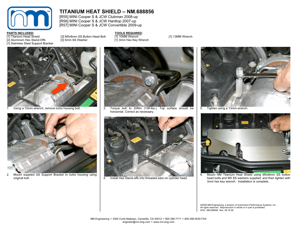 NM Engineering 688856 User Manual | 1 page