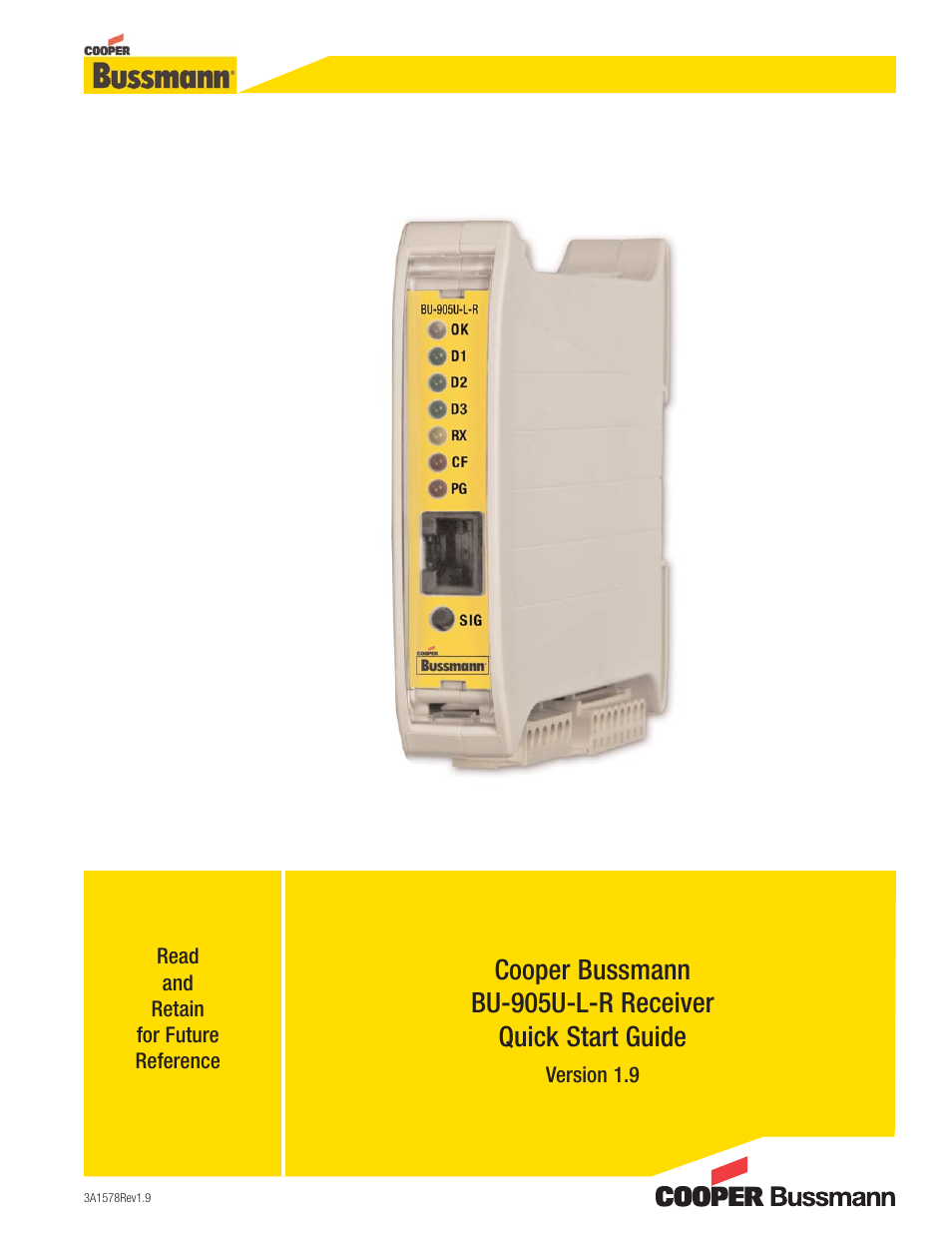 Cooper Bussmann BU-905U-L-R User Manual | 8 pages