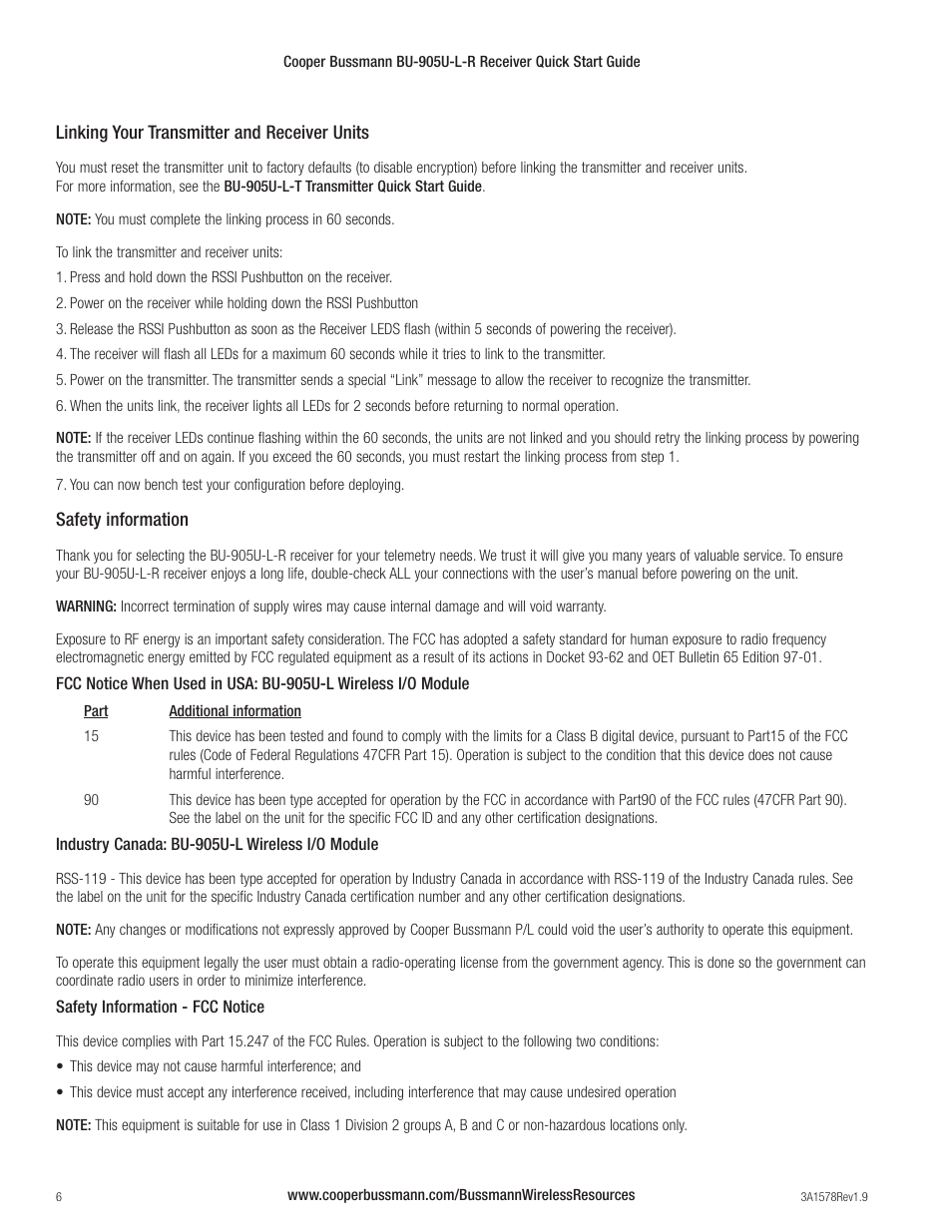 Cooper Bussmann BU-905U-L-R User Manual | Page 6 / 8