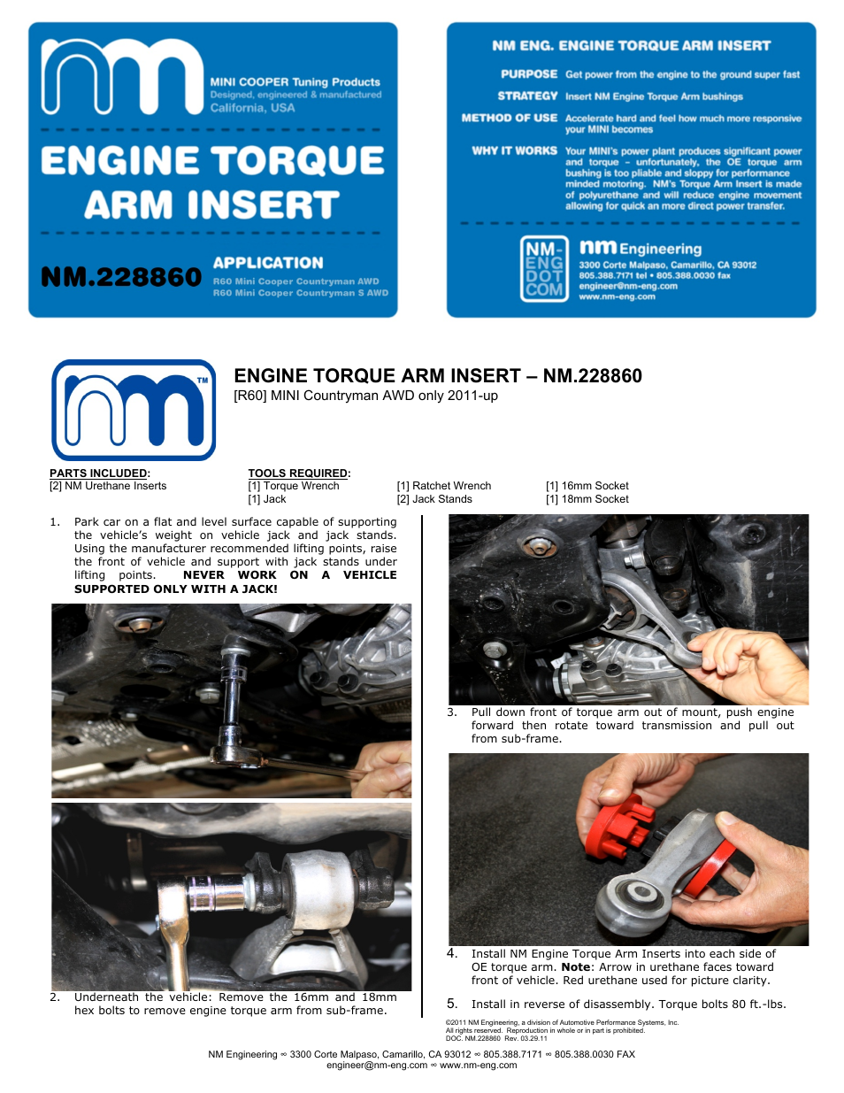 NM Engineering 228860 User Manual | 1 page