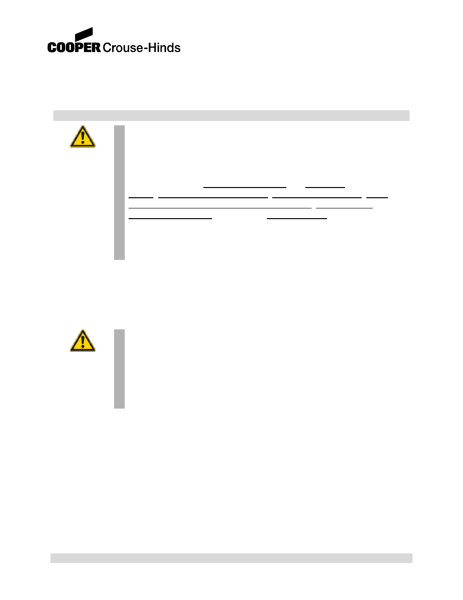 Warning | Cooper Bussmann 858 User Manual | Page 12 / 77