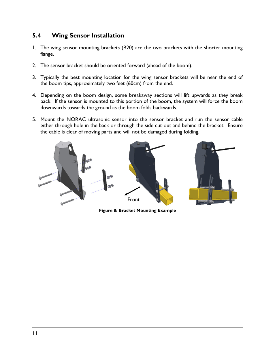 4 wing sensor installation | NORAC UC4.5-BC-AP3 User Manual | Page 14 / 35
