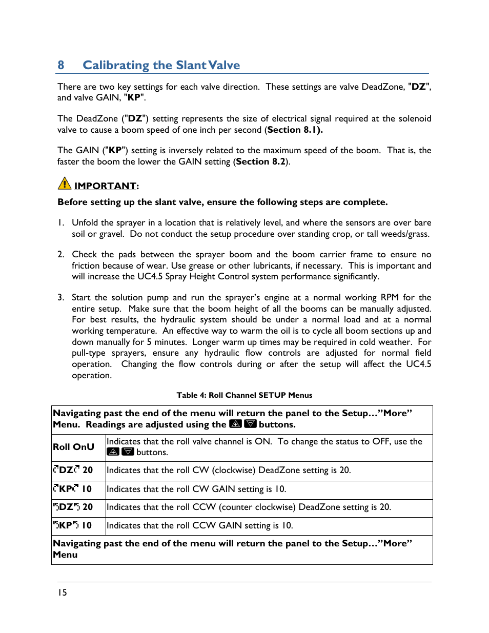 8 calibrating the slant valve | NORAC UC4.5-BC-AS1 User Manual | Page 18 / 22