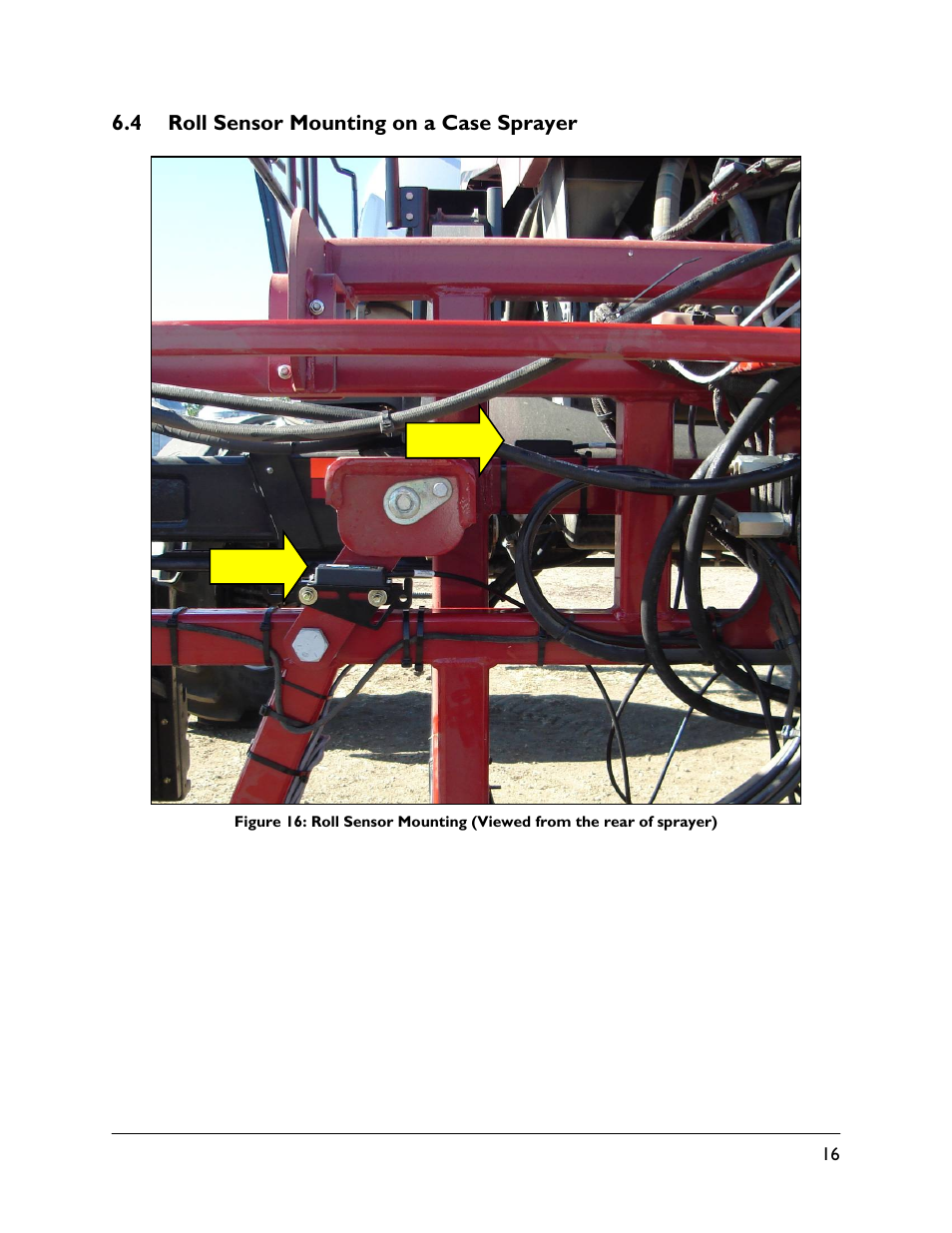 4 roll sensor mounting on a case sprayer | NORAC UC4.5-BC-CS1 User Manual | Page 19 / 34