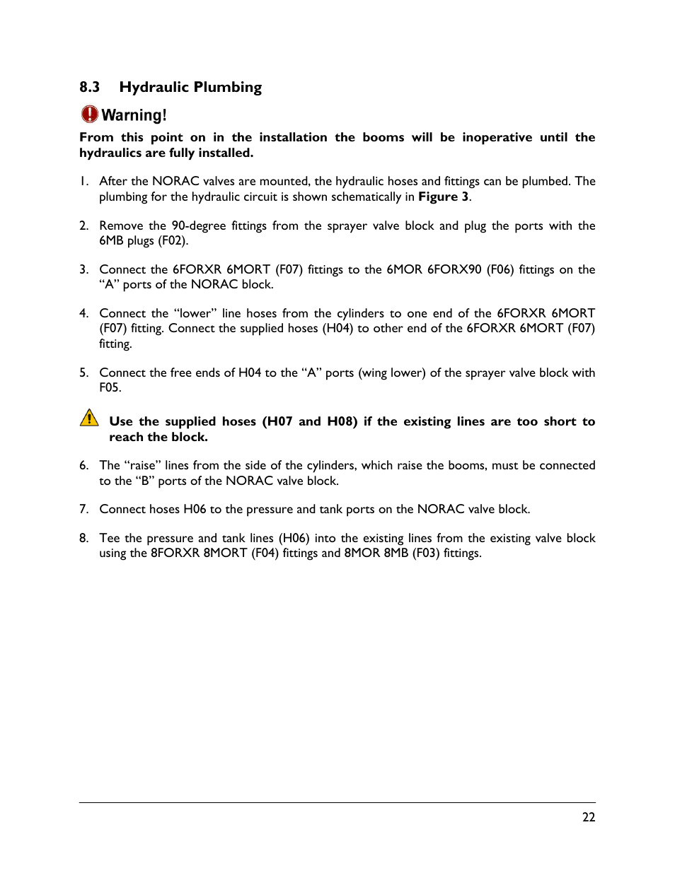 3 hydraulic plumbing | NORAC UC4.5-BC-CS1 User Manual | Page 25 / 34