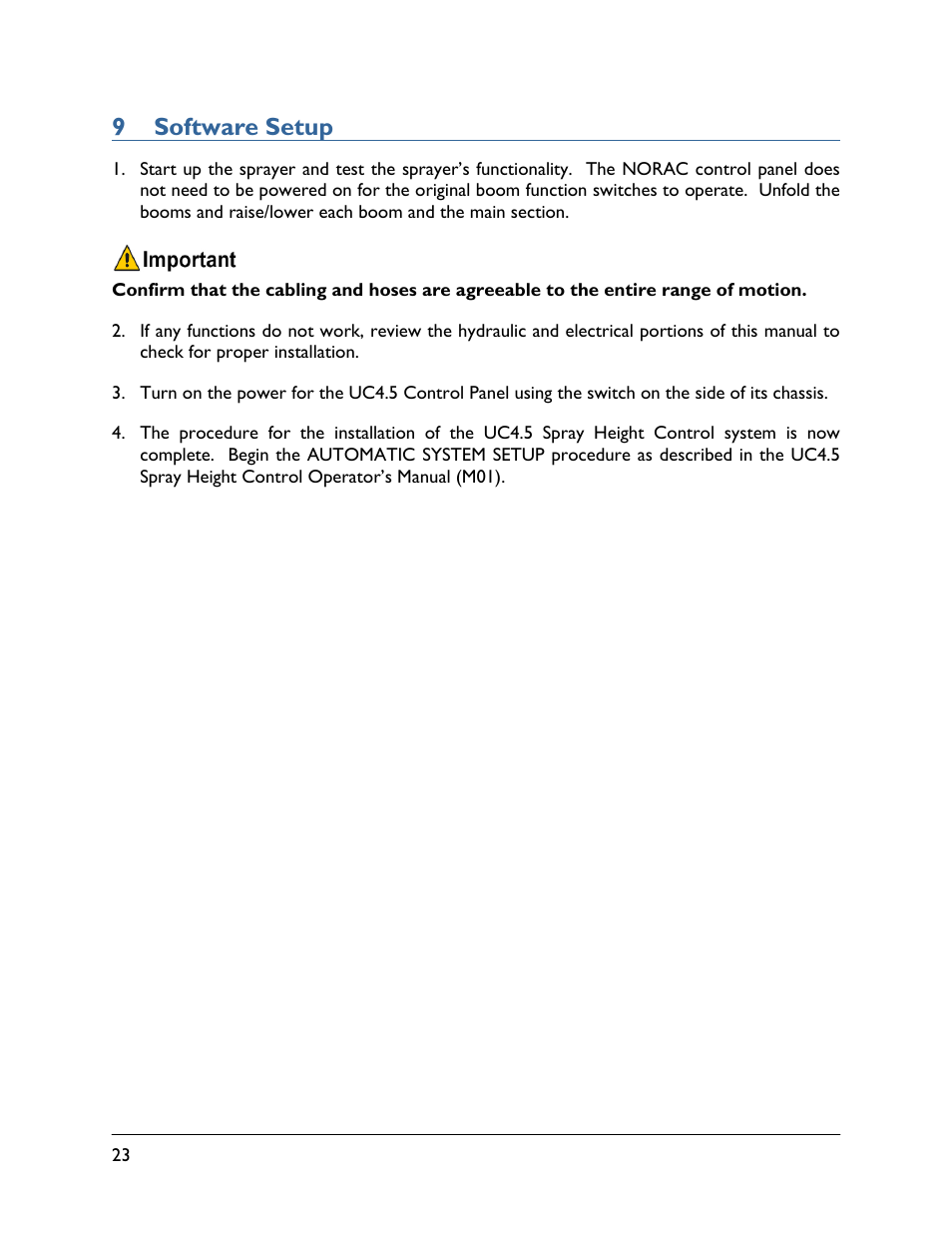 9 software setup | NORAC UC4.5-BC-CS1 User Manual | Page 26 / 34