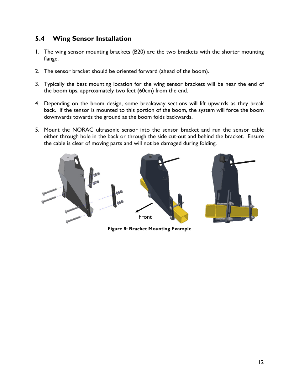 4 wing sensor installation | NORAC UC4.5-BC-CS2 User Manual | Page 15 / 35